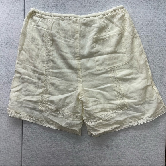 Free People Beach Shorts Embroidered Lace Drawstring Ivory Oversized Short Small - Picture 9 of 12